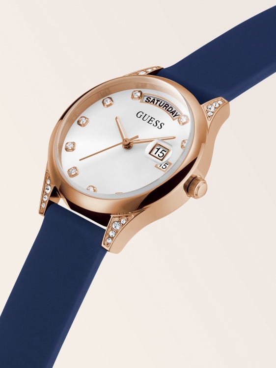 силиконов календар часовник сребърен Guess