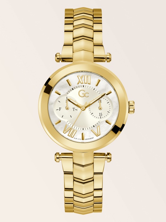 Gc стоманен календар часовник Guess розово злато