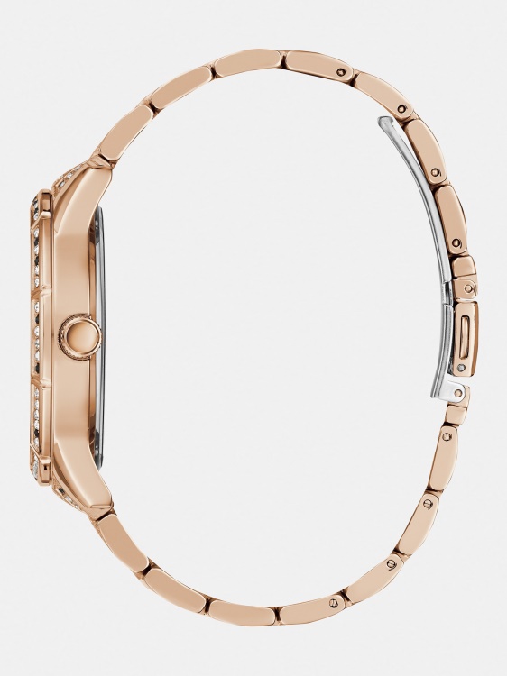 кристален многофункционален часовник Guess розово злато