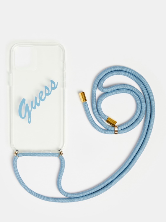 Калъф 12 Pro Max с презрамка син Guess