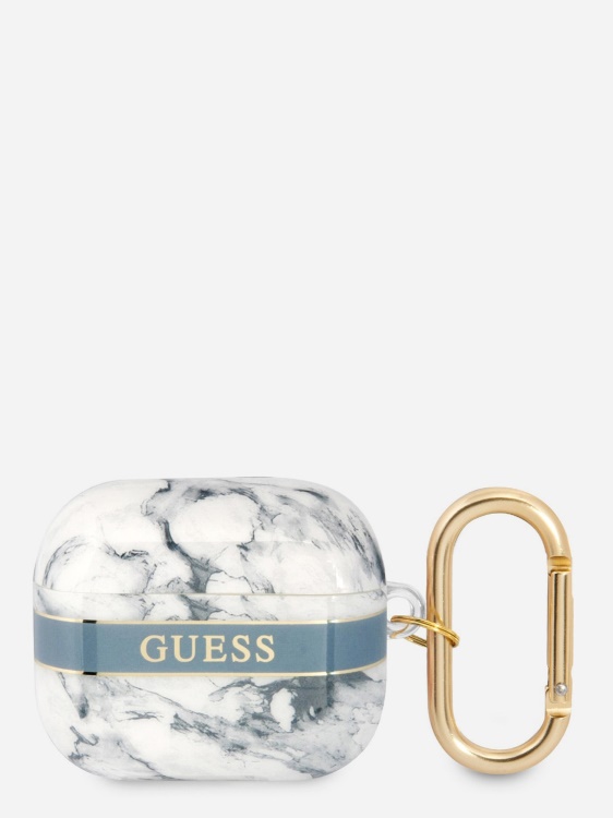 Guess Airpods 3 мраморен калъф син