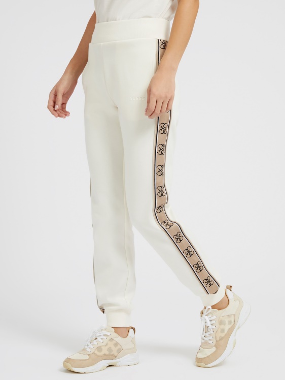 панталон за джогинг с лого лента бял Guess