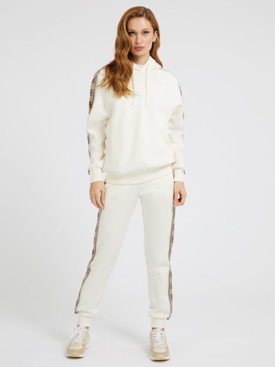 панталон за джогинг с лого лента бял Guess