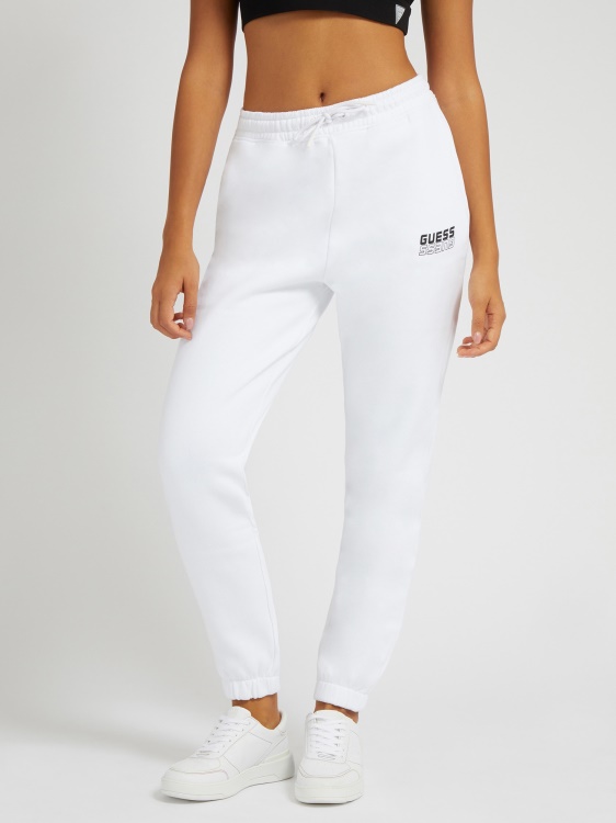 страничен лого джогинг панталон бял Guess