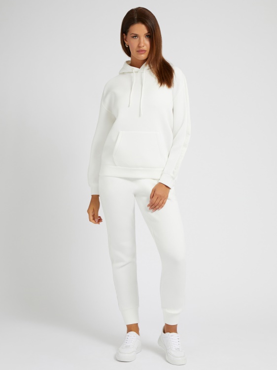 суичър с качулка бял Guess