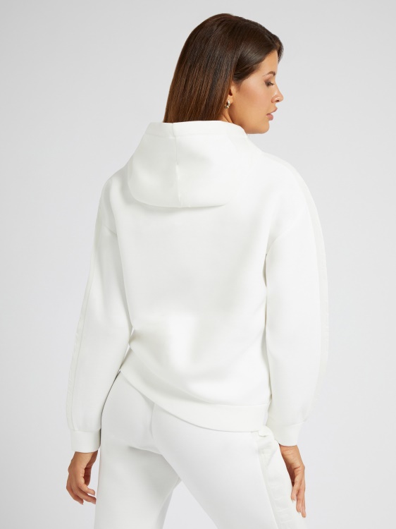 суичър с качулка бял Guess