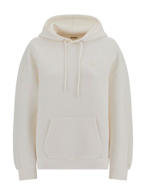 суичър с качулка бял Guess