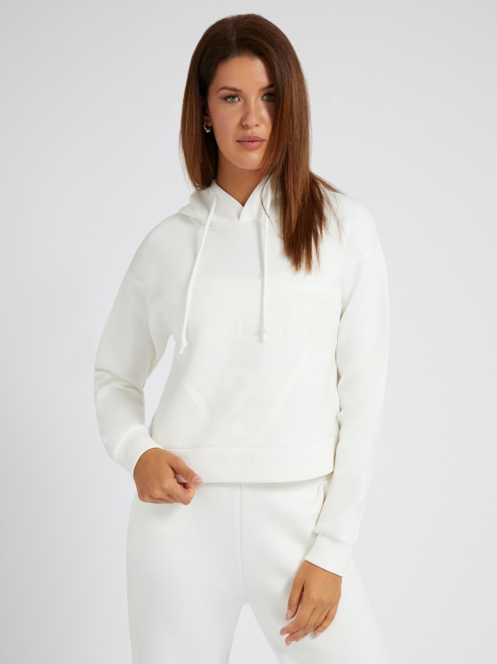 суичър с предно лого бял Guess
