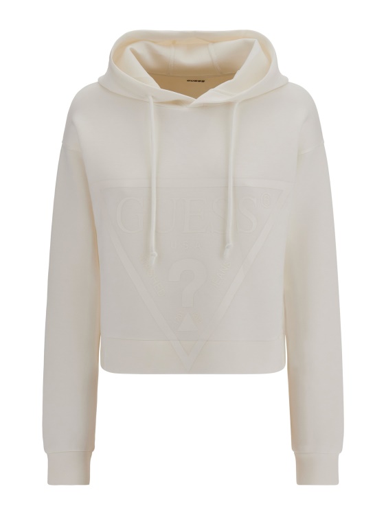 суичър с предно лого бял Guess