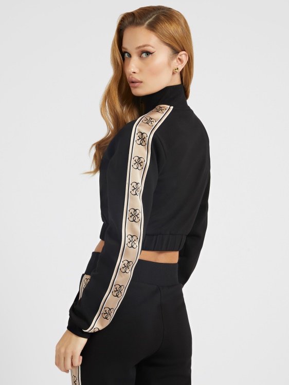 изрязан суичър с черно странично лого Guess