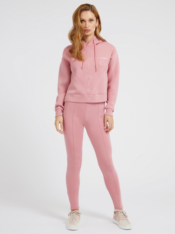Guess розов суитшърт с лого на триъгълник отпред