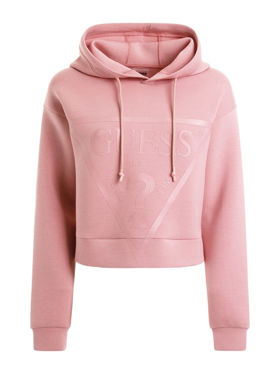Guess розов суитшърт с лого на триъгълник отпред