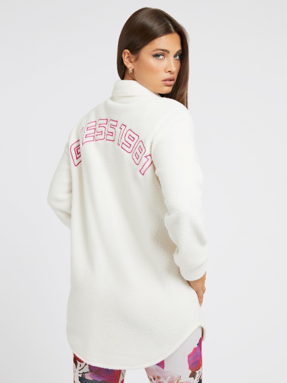 Guess кафява рокля с риза от изкуствена кожа