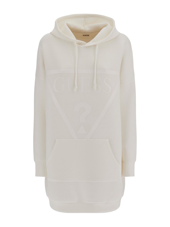 бял суичър с предно лого Guess нова тенденция