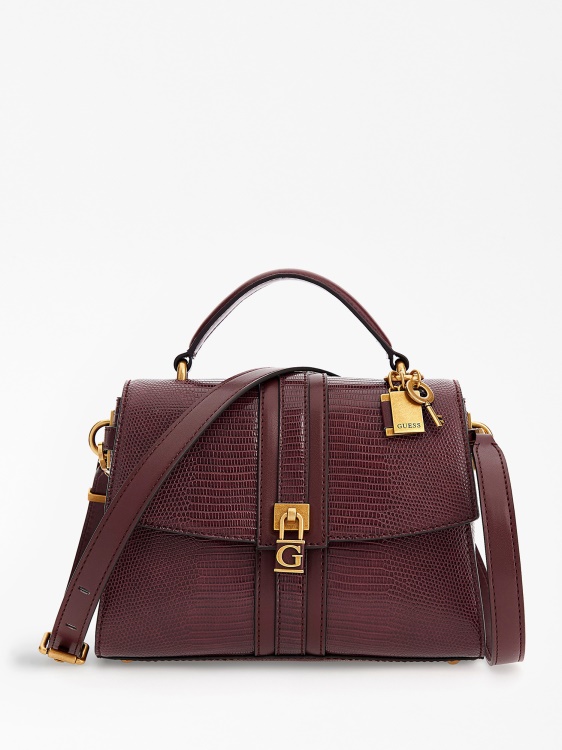 червена мини чанта с щампа на питон Ginevra Guess