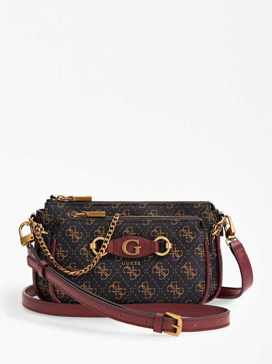 Izzy 4g лого мини чанта за кръст Guess черна