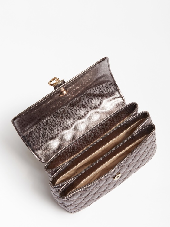 Guess сива чанта за кръст с лого Gaia 4g