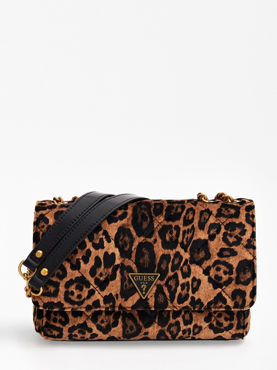 Animalier животински принт Cessily чанта през тялото Guess