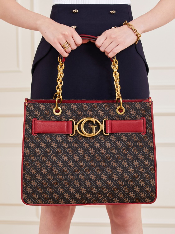 тъмночервено лого на Aileen 4g Shopper Guess