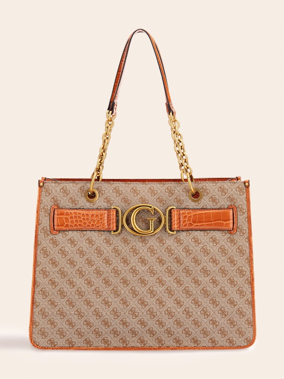 Brown Guess Aviana 4g Logo Shopper