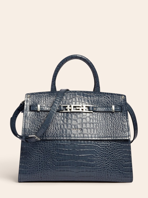 Blue Guess меган луксозна чанта от естествена кожа