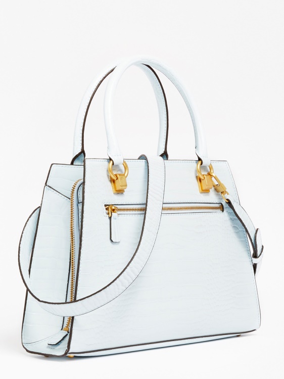 светло синя дамска чанта Guess Stephi с крокодил