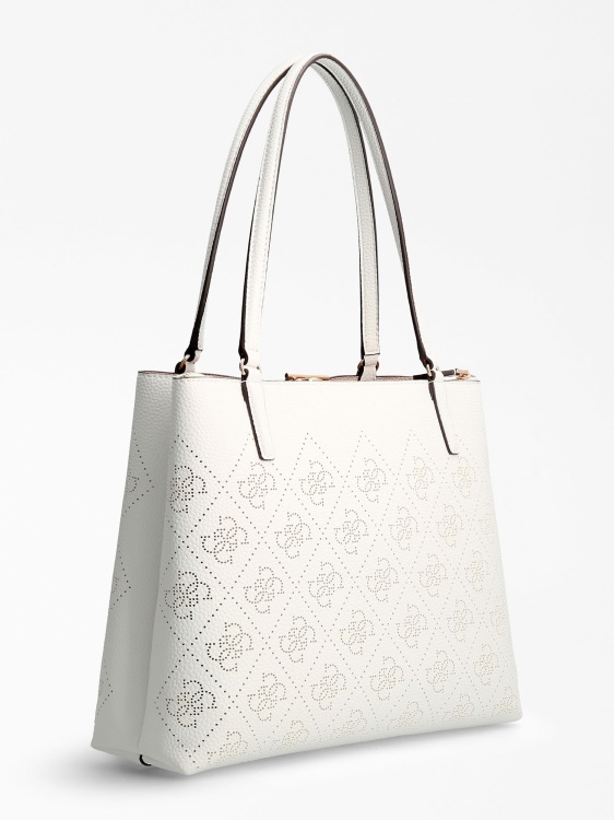 чанта през рамо с лого Amara 4g Guess бяла