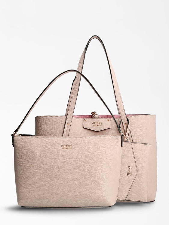 светло розово Guess Brenton Shopper Pochette