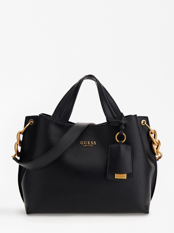 черна чанта Guess Nell Logo-charm
