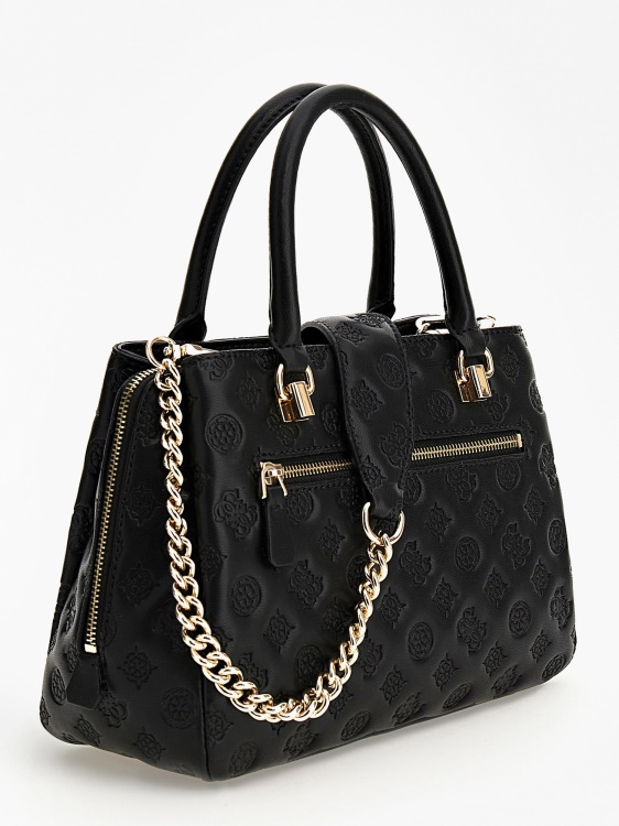 La Femme черна чанта с вдлъбнато релефно лого Guess