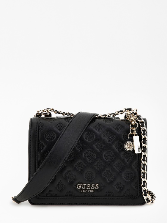 Abey с вдлъбнато релефно означение мини Crossbody Guess черно