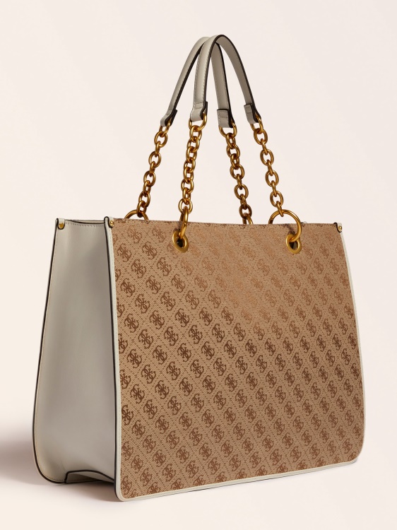 Guess White Aileen 4g Logo Shopper
