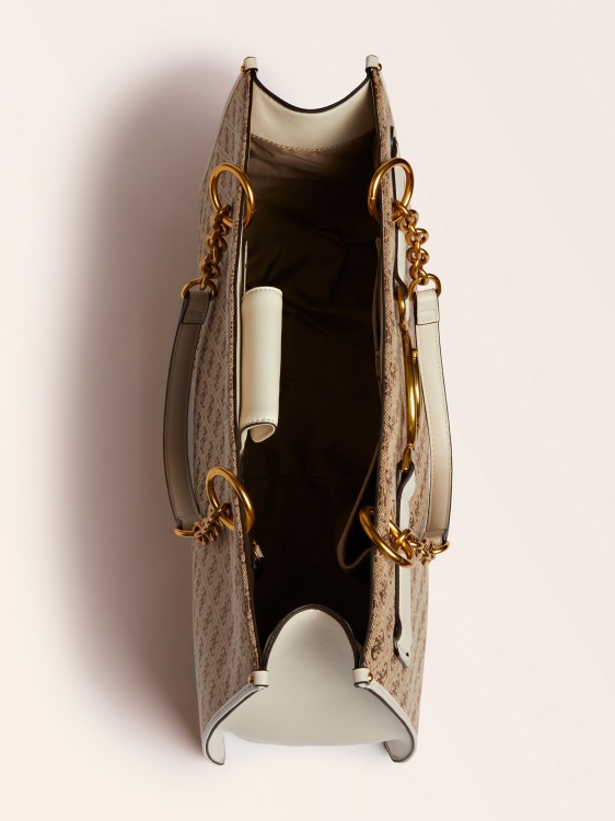 Guess White Aileen 4g Logo Shopper