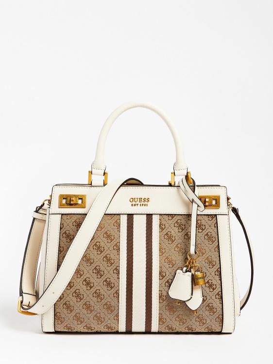 бяла чанта Guess Katey 4g с лого