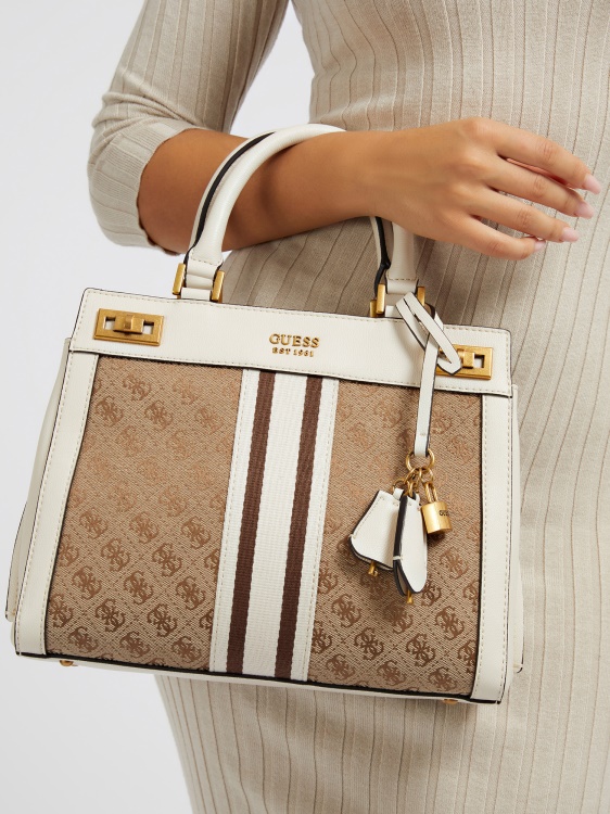 бяла чанта Guess Katey 4g с лого