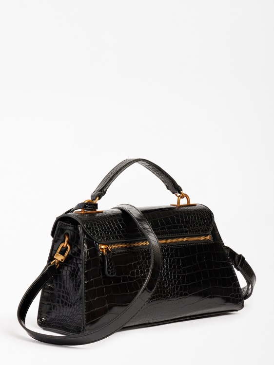 черна чанта с крокодилна щампа Enisa Guess