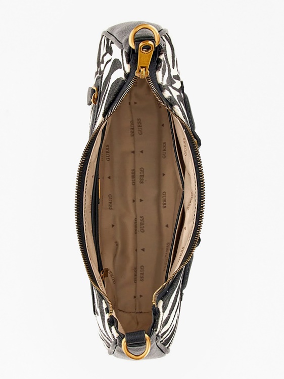чанта през рамо от естествена кожа Animalier Aviana Guess