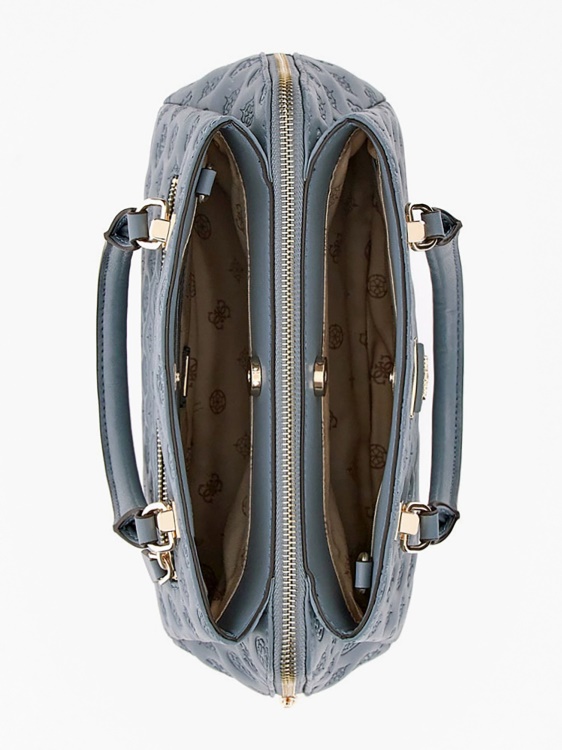 La Femme дамска чанта с вдлъбнато релефно лого светлосиня предположение