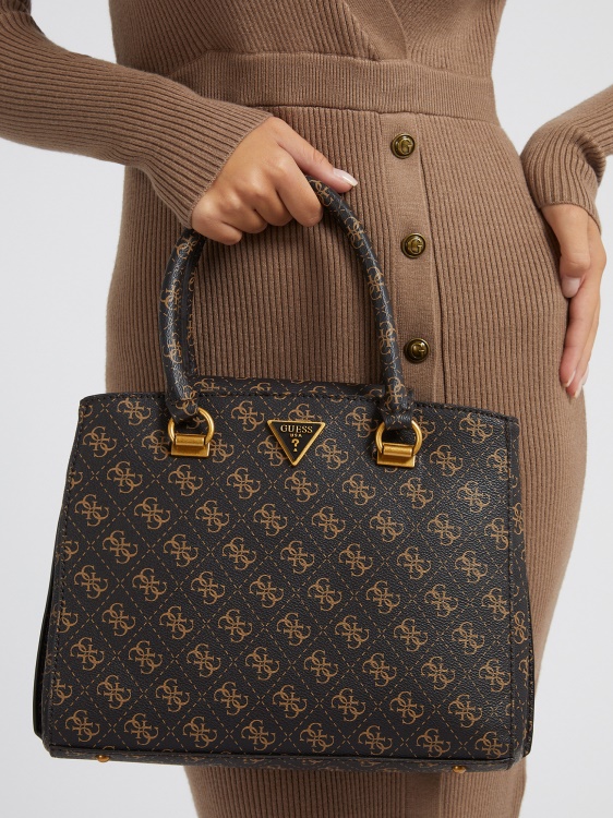 Alexie 4g лого чанта Guess кафяво