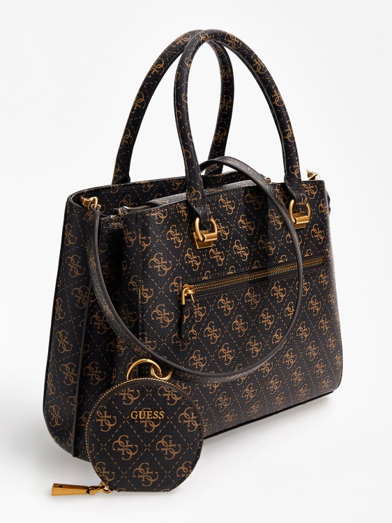 Alexie 4g лого чанта Guess кафяво