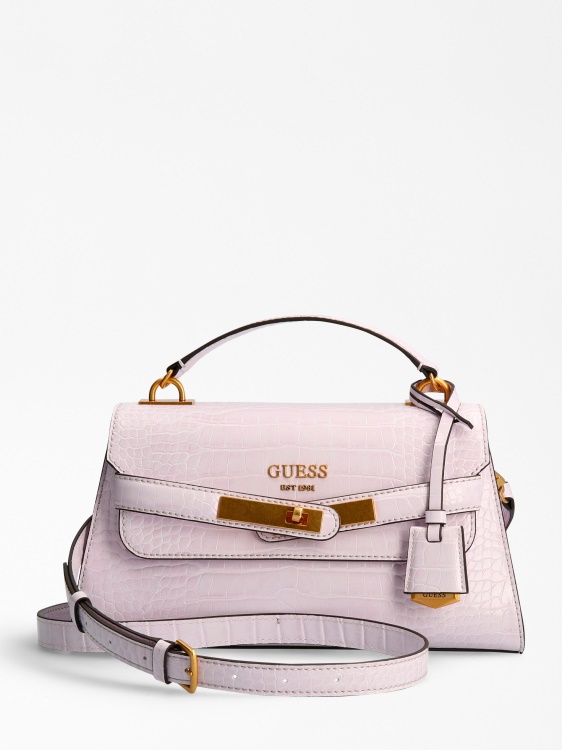 Enisa чанта с крокодилна щампа люляк Guess