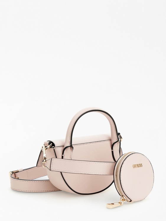 Alexie Saffiano мини чанта Guess розово