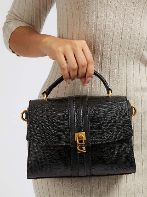 Ginevra мини чанта с принт на питон Guess Black
