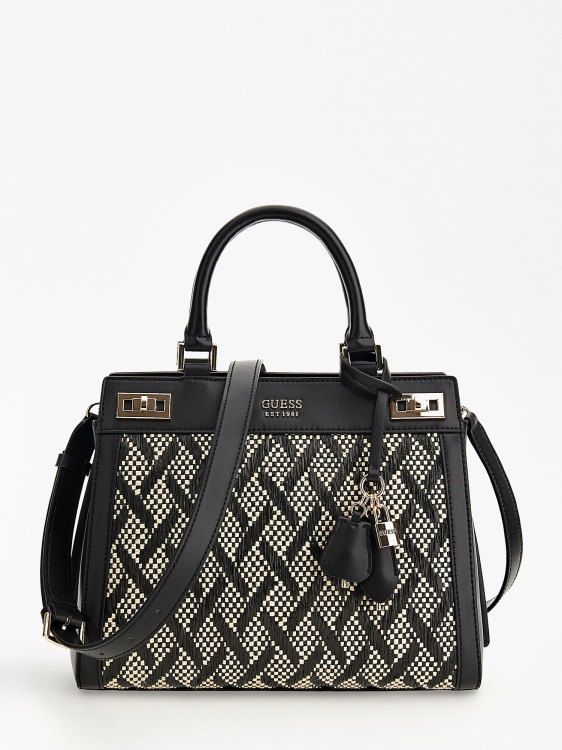 черна чанта Guess Katey Raffia