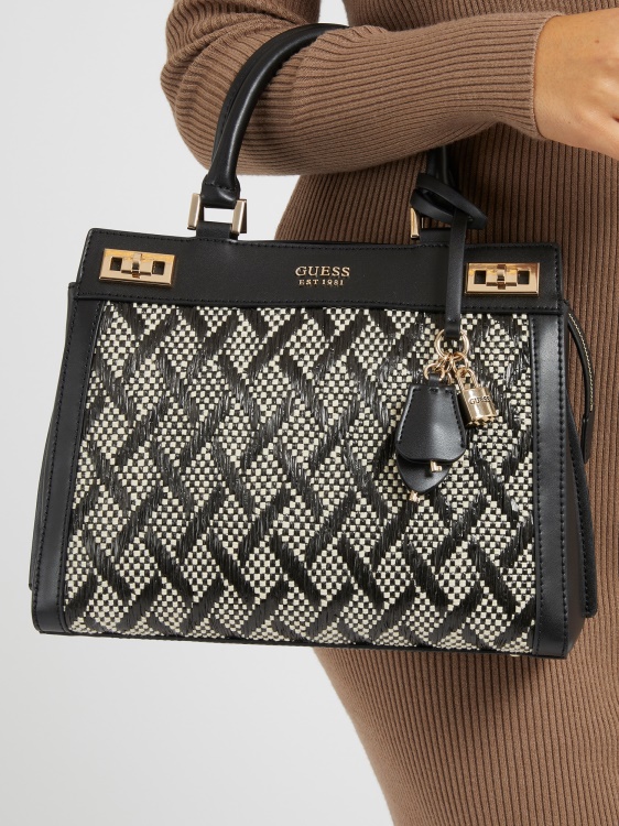 черна чанта Guess Katey Raffia