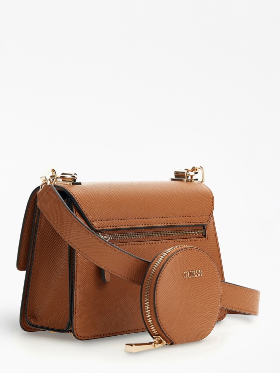 кафяво предположение Alexie Saffiano мини Crossbody