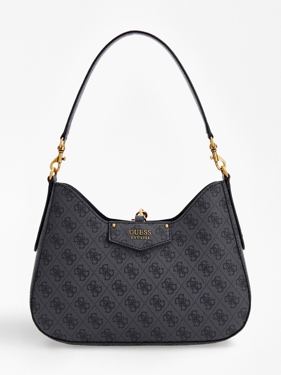 сив Guess Eco Brenton Chanta Hobo с лого 4g