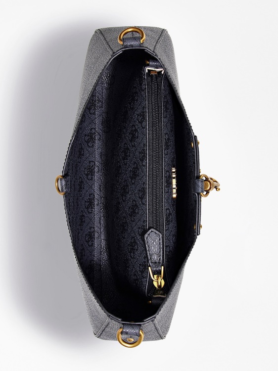 сив Guess Eco Brenton Chanta Hobo с лого 4g