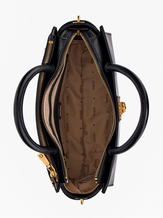 Guess Ginevra черна чанта с принт на питон