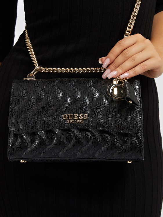 Sasky 4g лого мини кросбоди черен Guess